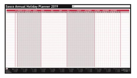 SASCO DAY PLANNER - 915 X 610MM