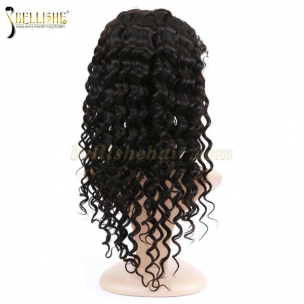 100% remy human hair wig full lace wig deep wave no shedding