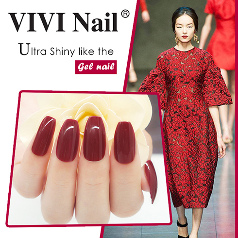 bright red color coffin nail