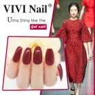 bright red color coffin nail