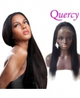 7A 130% density natural color straight Indian human hair front lace wig, Indian cheap lace front wig with baby hair