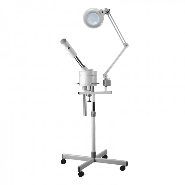 Facial steamer with magnifying lamp