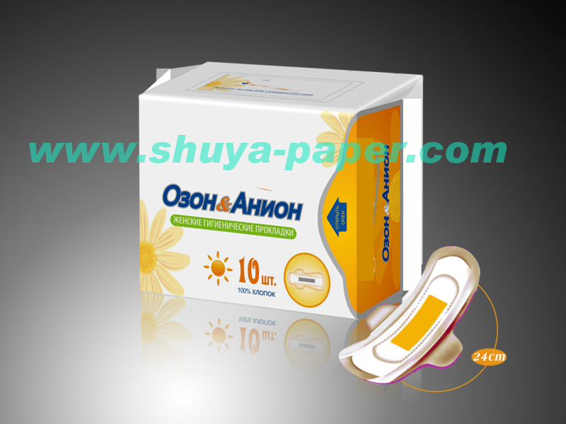 Bamboo charcoal fiber anion sanitary napkin