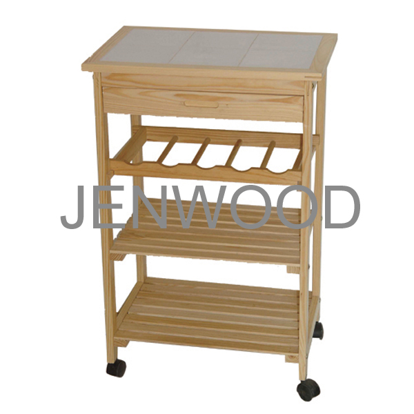 Modern wooden kitchen trolley (JW3-2001)