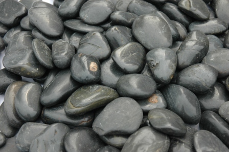 Black polished pebbles