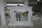 Hunan White Marble Fireplace Mantel